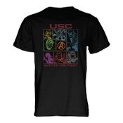 USC Trojans Unisex Black Marvel Avengers Soft Basic T-Shirt